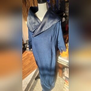 Carolina Herrera Midnight Blue Long Sleeve Dress